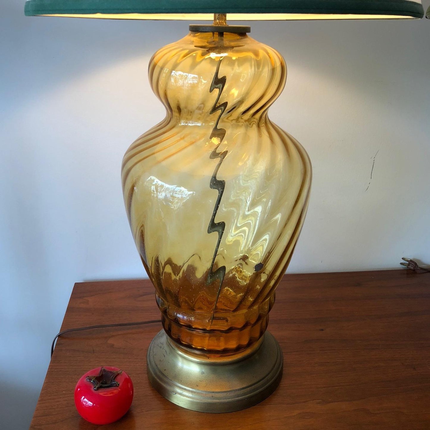 frisman vintage Pair of Large-Scale Glass Lamps Italy, 1950s