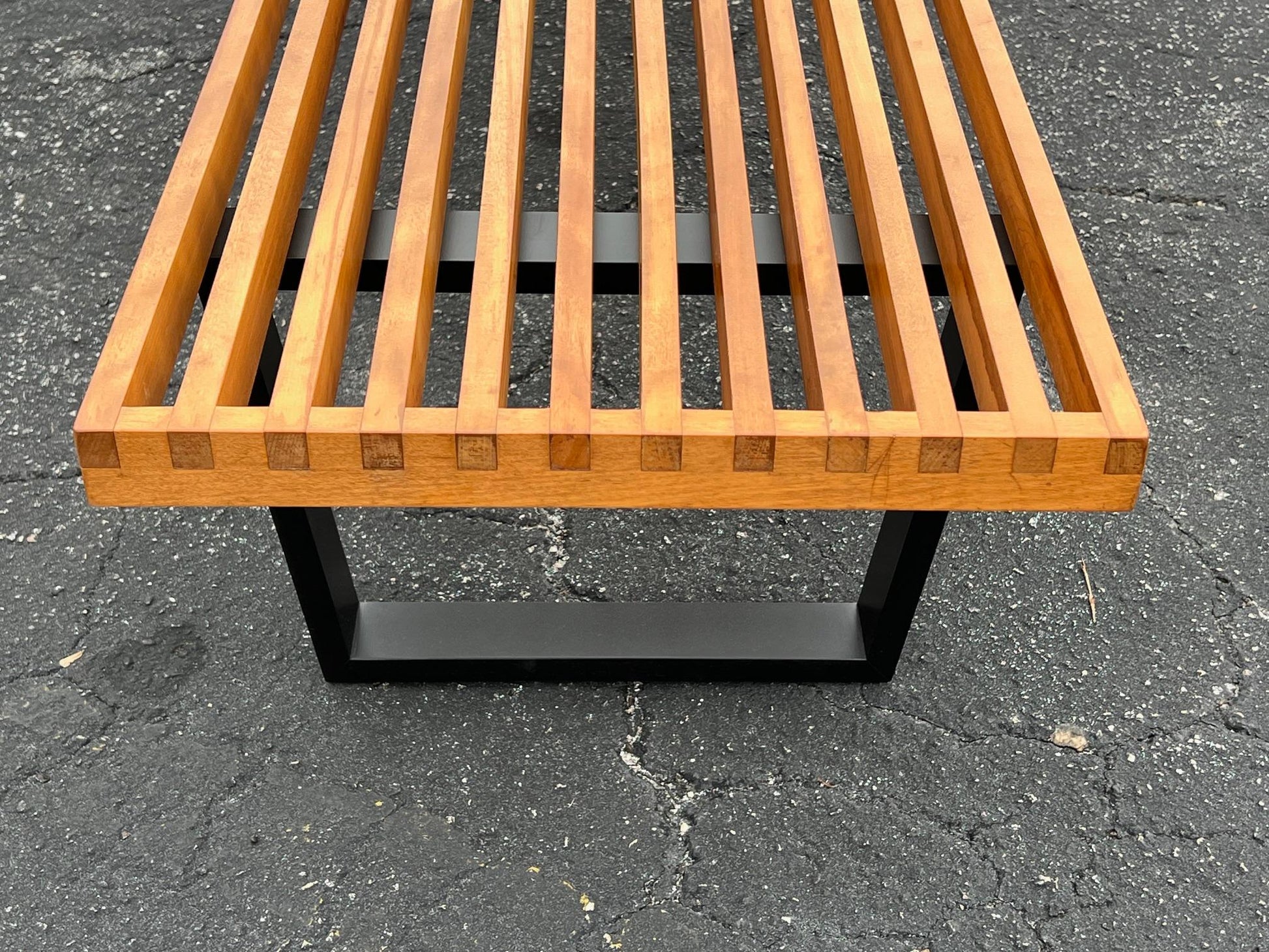 Frisman Vintage Six Foot George Nelson Classic Slat Bench 1950's Original Signed!