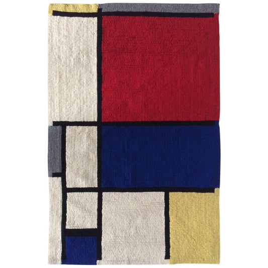 Frisman Vintage Mondrian Hand-Hooked Rug by Louis H.Guidetti