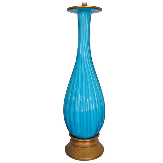 Frisman Vintage Classic Marbro Turquoise Venetian Lamp