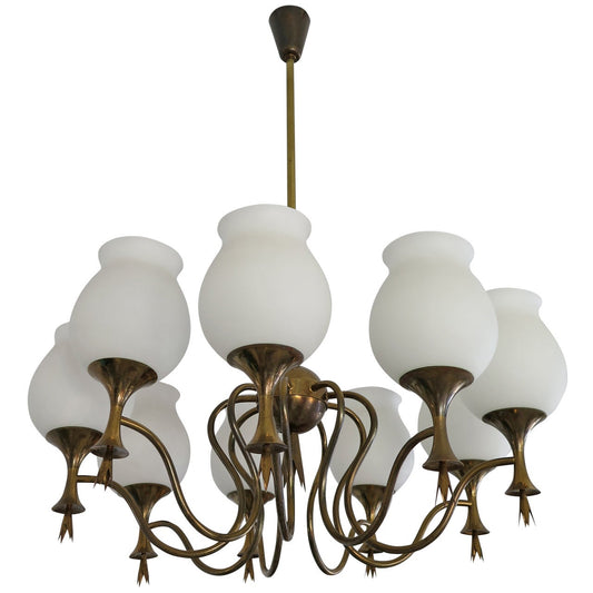 Frisman Vintage Elegant Chandelier by Angelo Lelii for Arredoluce, Italy, circa 1956