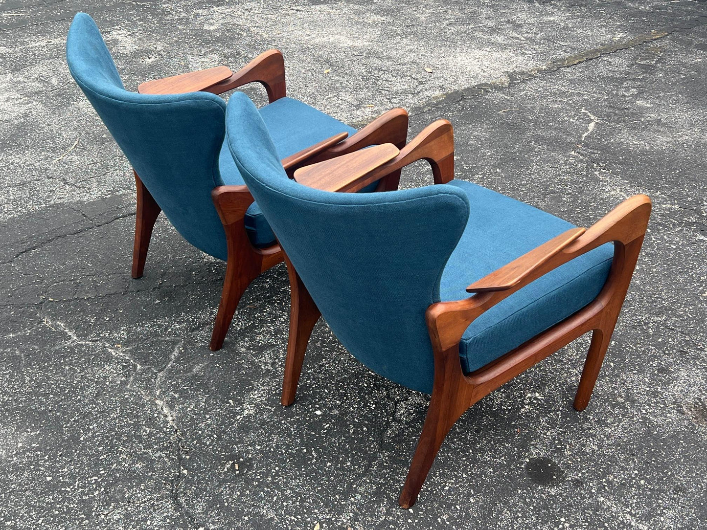 A Pair of Classic Adrian Pearsall Armchairs With Angled Arms Ca' 1960's