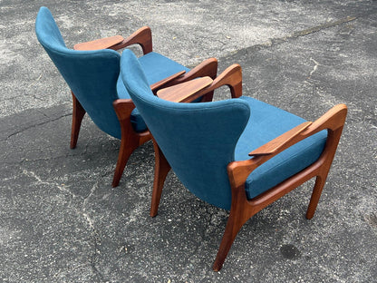 A Pair of Classic Adrian Pearsall Armchairs With Angled Arms Ca' 1960's