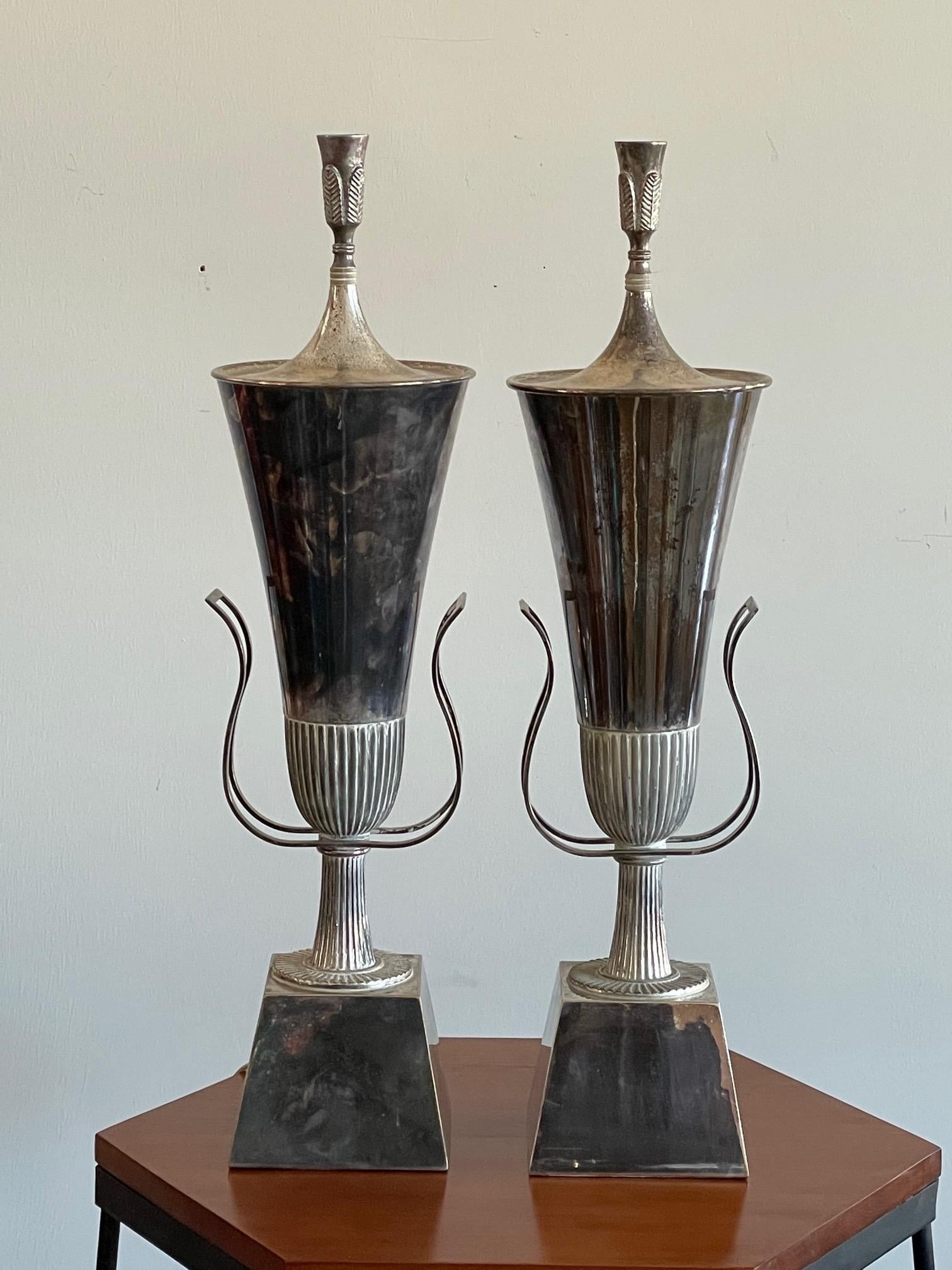Frisman Vintage Pair of Tommi Parzinger Urn Lamps