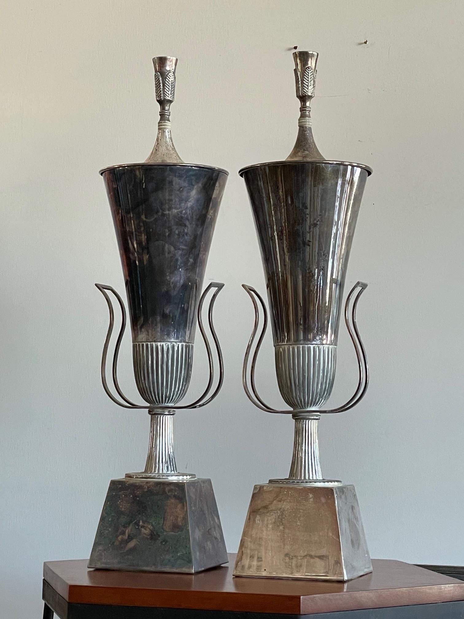 Frisman Vintage Pair of Tommi Parzinger Urn Lamps