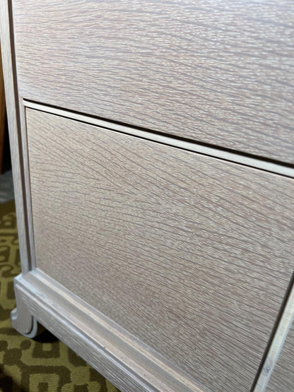 Frisman Vintage Tommi Parzinger Six Drawer Dresser in Pickled Oak
