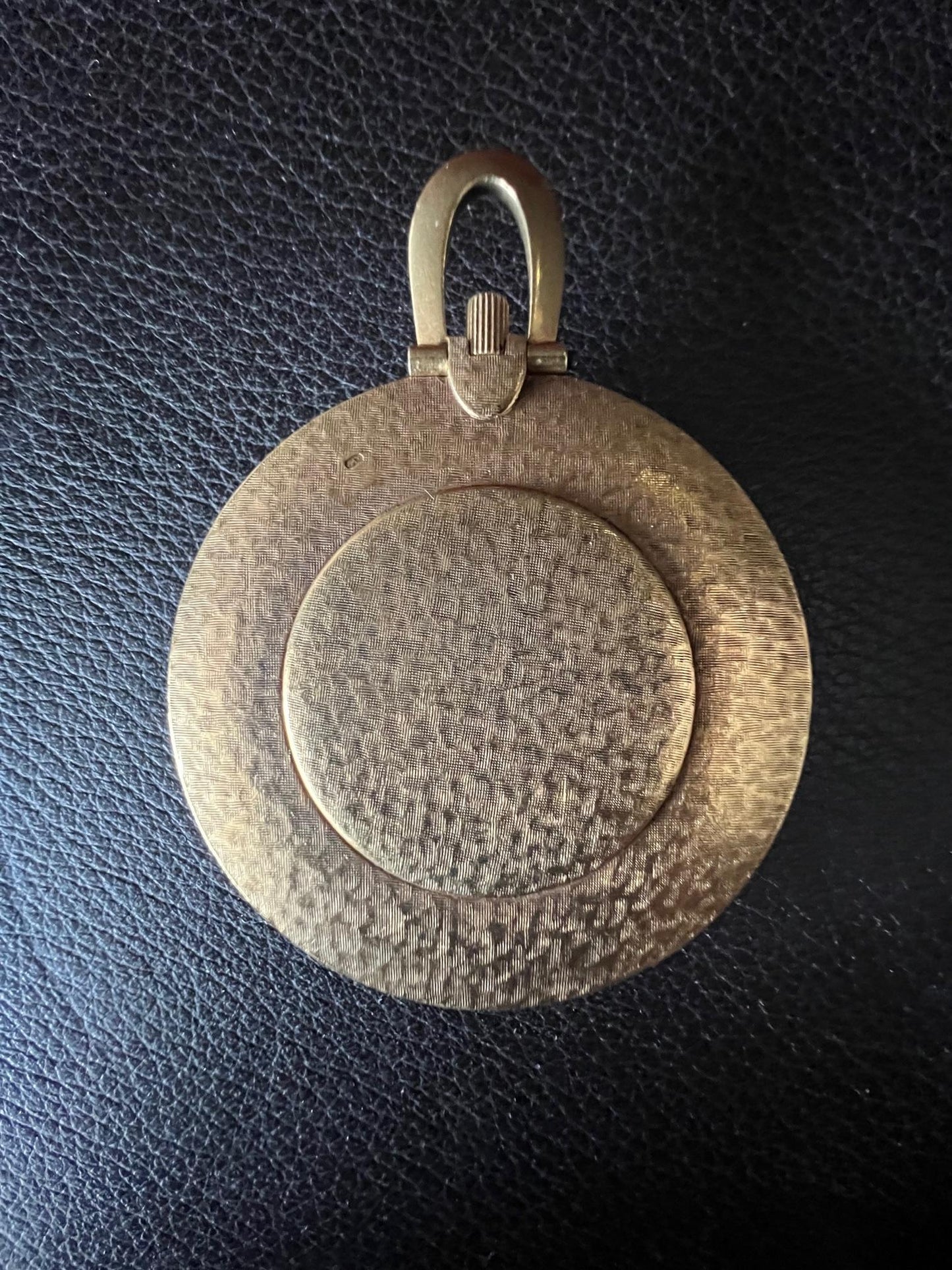 Piaget Pocket Watch With Linen Decoration Ca' 1970's 18k Gold