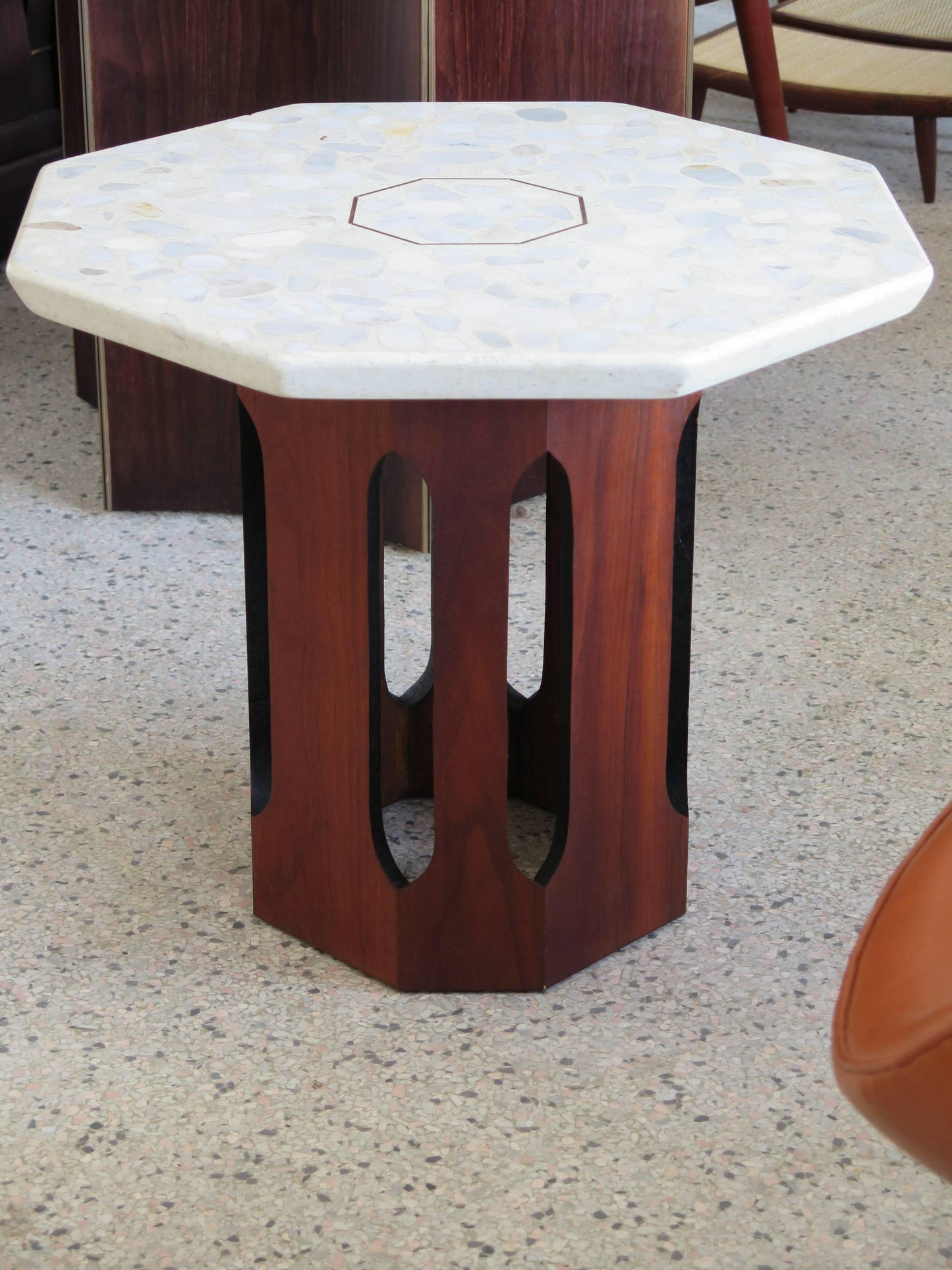 frisman vintage Harvey Probber Occasional Table with Terrazzo Top