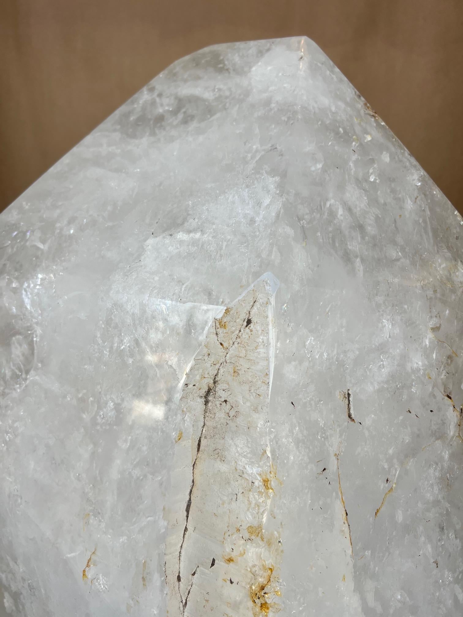 frisman vintage Massive Natural White Rock Crystal Obelisk Healing