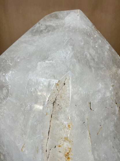 frisman vintage Massive Natural White Rock Crystal Obelisk Healing