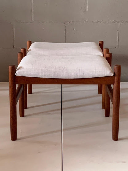 Frisman Vintage Pair of Danish Modern Ottomans by Spottrup