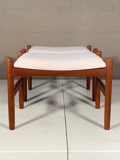 Frisman Vintage Pair of Danish Modern Ottomans by Spottrup