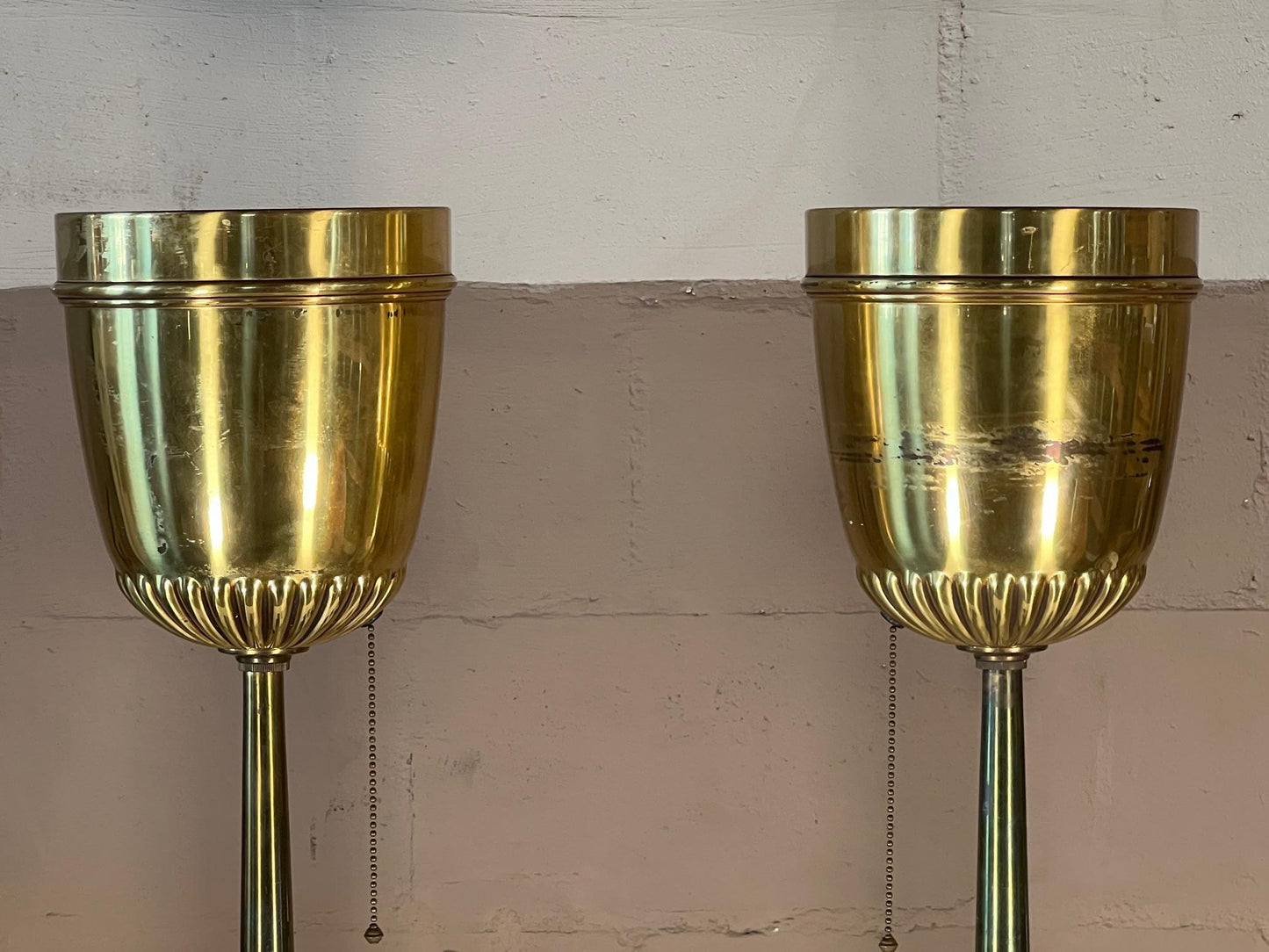 A Pair of Brass Torcheres Ca' 1950's