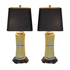 Pair of Elegant Ceramic Lamps by Waylande Gregory