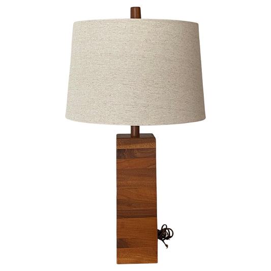 Frisman Vintage Stacked Walnut Martz Lamp for Marshall Studios