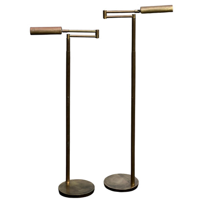 Frisman Vintage Articulated Brass Floor Lamps By Koch & Lowy