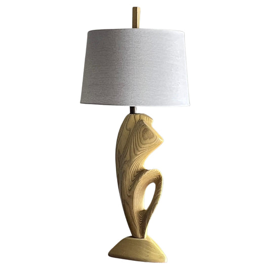 Frisman Vintage Large Biomorphic Cerused Modernist Table Lamp After Yasha Heifetz