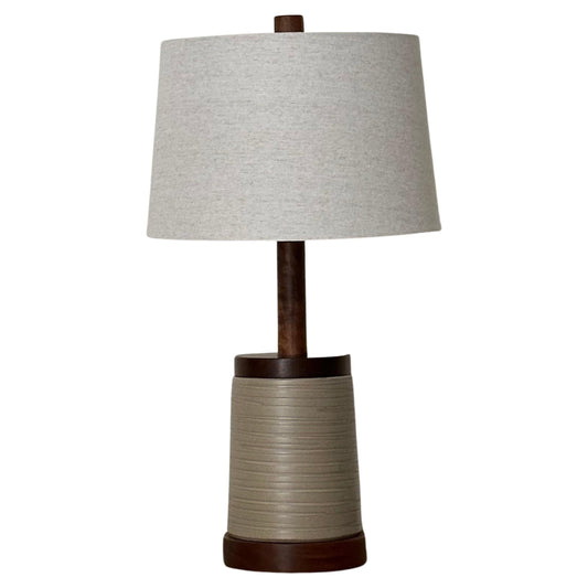 Frisman Vintage Jane and Gordon Martz Ceramic and Walnut Table Lamp