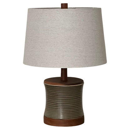 frisman vintage Jane and Gordon Martz Ceramic and Walnut Table Lamp