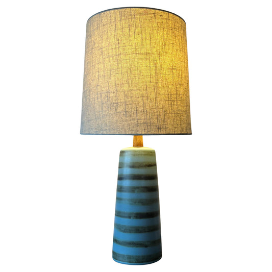 Frisman Vintage Jane and Gordon Martz Ceramic Table Lamp With Stripes