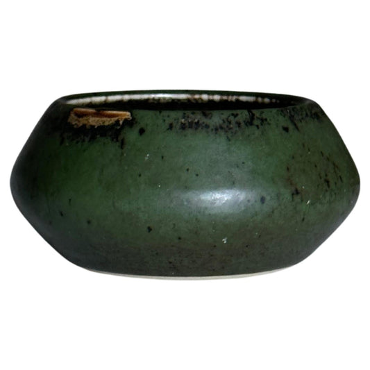 Frisman Vintage Carl Harry Stålhane for Rörstrand Atelje Mottled Green Ceramic Bowl/ Low Vase