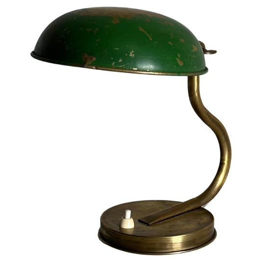 Frisman Vintage 1940s Swedish Modern Organic Wall/ Table Lamp by Asea, Brass and Paint