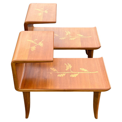 frisman vintage A Pair Of Unusual Italian Side Tables With Inlay Ca' 1940's