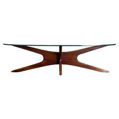 Adrian Pearsall “Jacks” Sculptural Coffee Table, Model 893-Tgo, Walnut and Glass