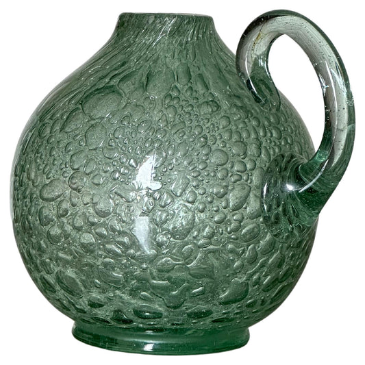 Frisman Vintage Ture Berglund Glass Jug Vase With Handle, Sweden