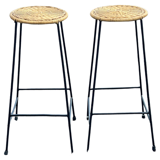 Frisman Vintage A Pair Of Modernist Bar Stools Ca' 1960's