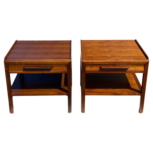 Frisman Vintage A Pair Of Classic End Tables By Edward Wormley For Dunbar In Walnut Ca' 1960's