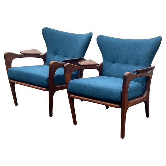 Frisman Vintage A Pair of Classic Adrian Pearsall Armchairs With Angled Arms Ca' 1960's