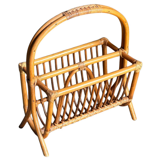 Frisman Vintage Vintage Modernist Bamboo Magazine Rack