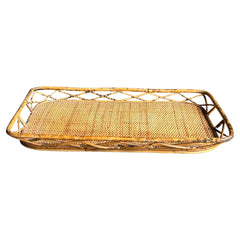 Burnt Bamboo and Cane Serving Tray