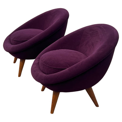 A Pair of Little Egg Chairs In The Style Of Royere