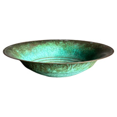 Vintage Patinated Bronze Low Bowl, Sweden, 1960s