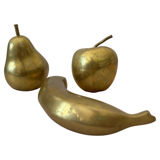 Frisman Vintage Monique Gerber Bronze Fruit Sculptures France ca' 1970's