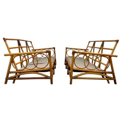 A Pair Of Three Seat Rattan Sofas