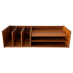 Vintage Solid Teak Danish Modern Letter Tray Desk Organizer Nordisk Andels 1960'