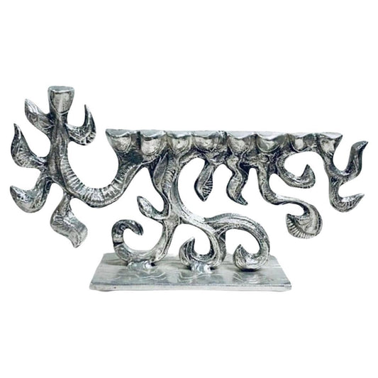 Frisman Vintage Huge Vintage Mid Century Modern Don Drumm Cast Aluminum Brutalist Menorah