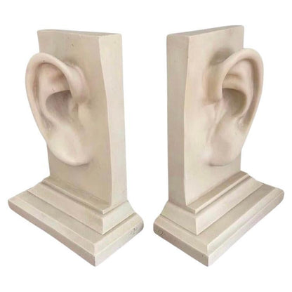 Frisman Vintage Vintage Pr Pop Art Large Faux Marble Modern  Ear Lobe Heavy Sculptural Bookends