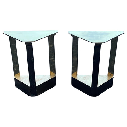 Frisman Vintage A Pair Of Unusual Polished Brass Side Tables or Consoles Ca' 1970's