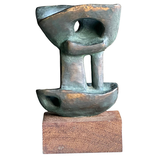 Frisman Vintage Modernist Bronze Sculpture by Bengt Malmquist