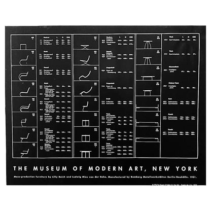 Frisman Vintage Vintage Original 1996 Mies Van Der Rohe Furniture Blueprint Exhibition Poster