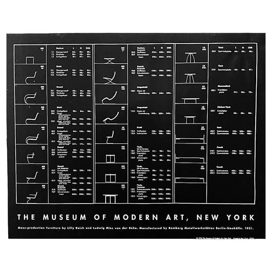 Frisman Vintage Vintage Original 1996 Mies Van Der Rohe Furniture Blueprint Exhibition Poster