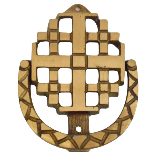 Frisman Vintage Vintage Mid Century Modern Brutalist Jerusalem Celtic Irish Cross Door Knocker