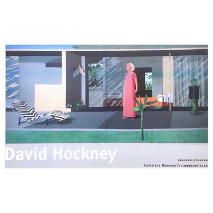 Frisman Vintage Original David Hockney Exhibition Lithograph Poster Beverly Hills Housewife 2001