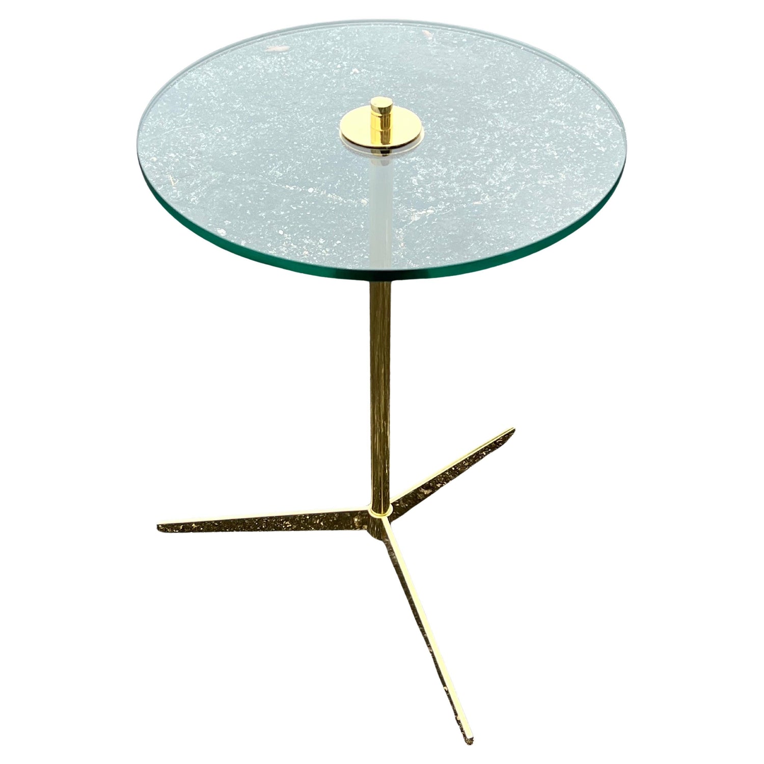 Frisman Vintage An Elegant Mid Century Brass Gueridon With Glass Top Ca' 1960's