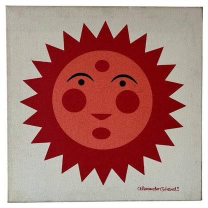 Frisman Vintage A Vintage  Alexander Girard Sun Screenprint On Canvas ca' 1970's