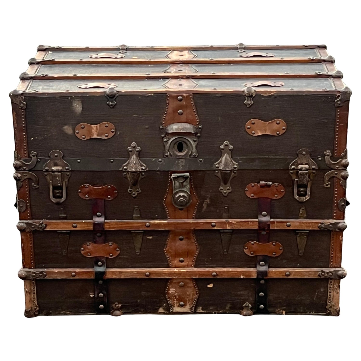 Frisman Vintage Antique Steamer Trunk Late 19th Century